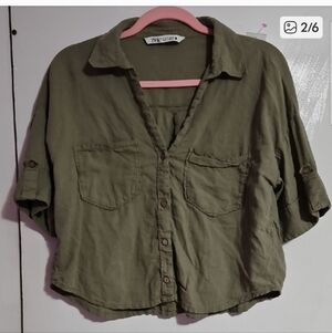 Zara Olive Green Top
